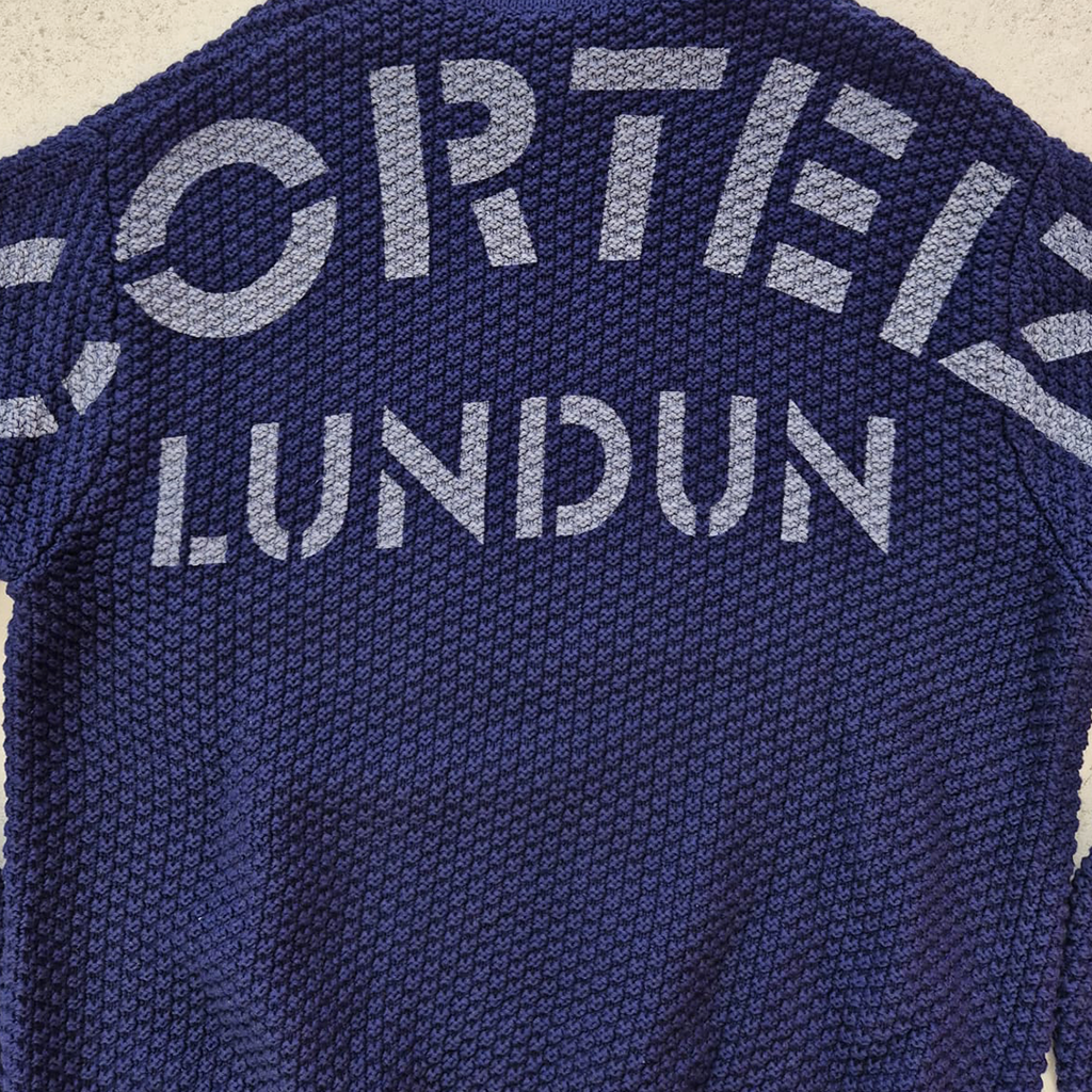 Corteiz Waffle Knit Blue Sweater (M)