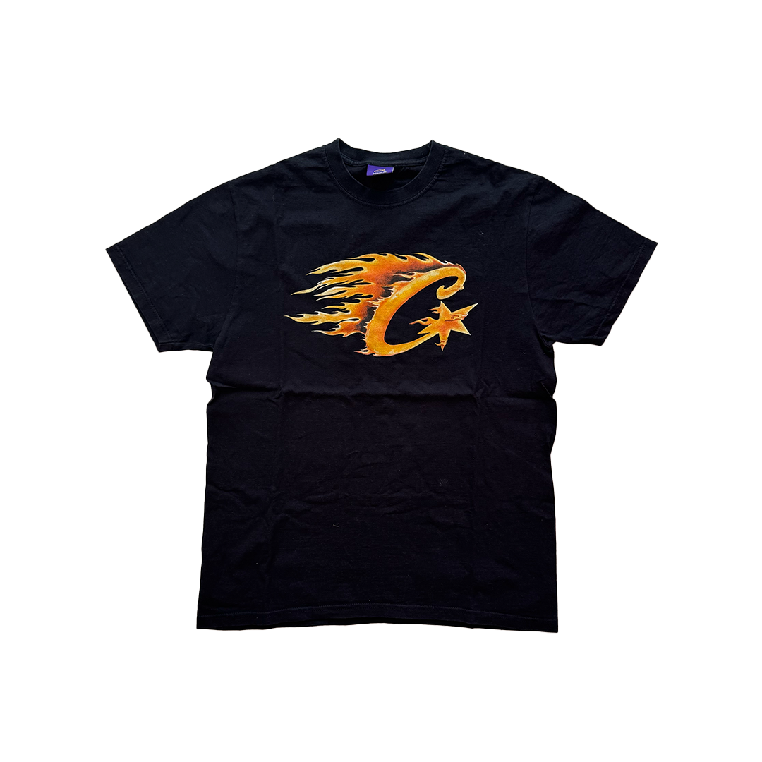 Corteiz Flame Logo Black Tee (M)
