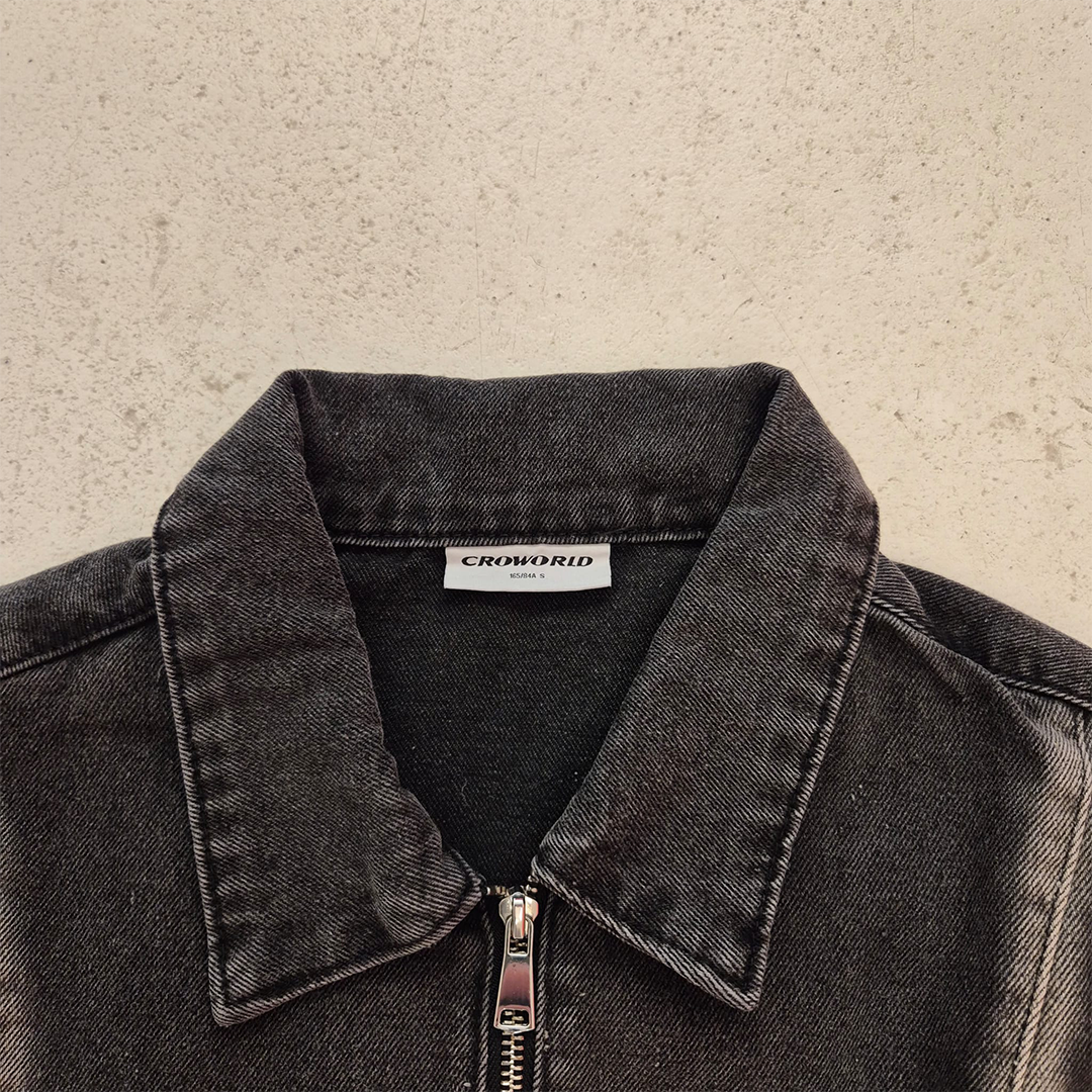 Croworld Distressed Denim Jacket (S)