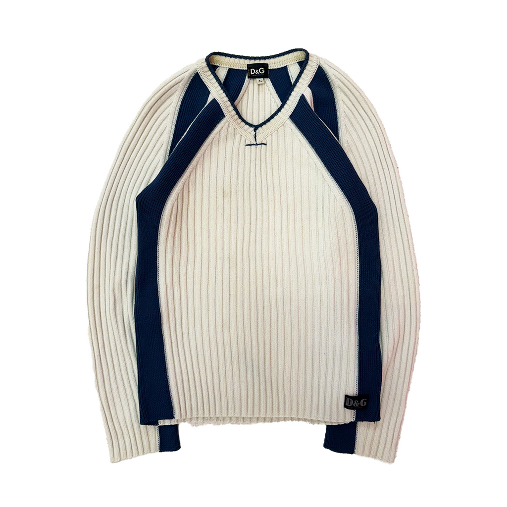 D&G Lined Wool Beige Sweater (L)