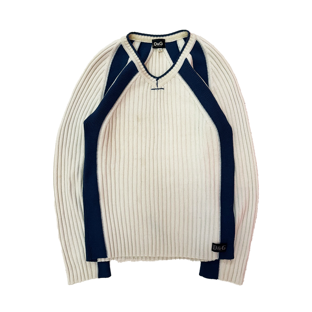 D&G Lined Wool Beige Sweater (L)