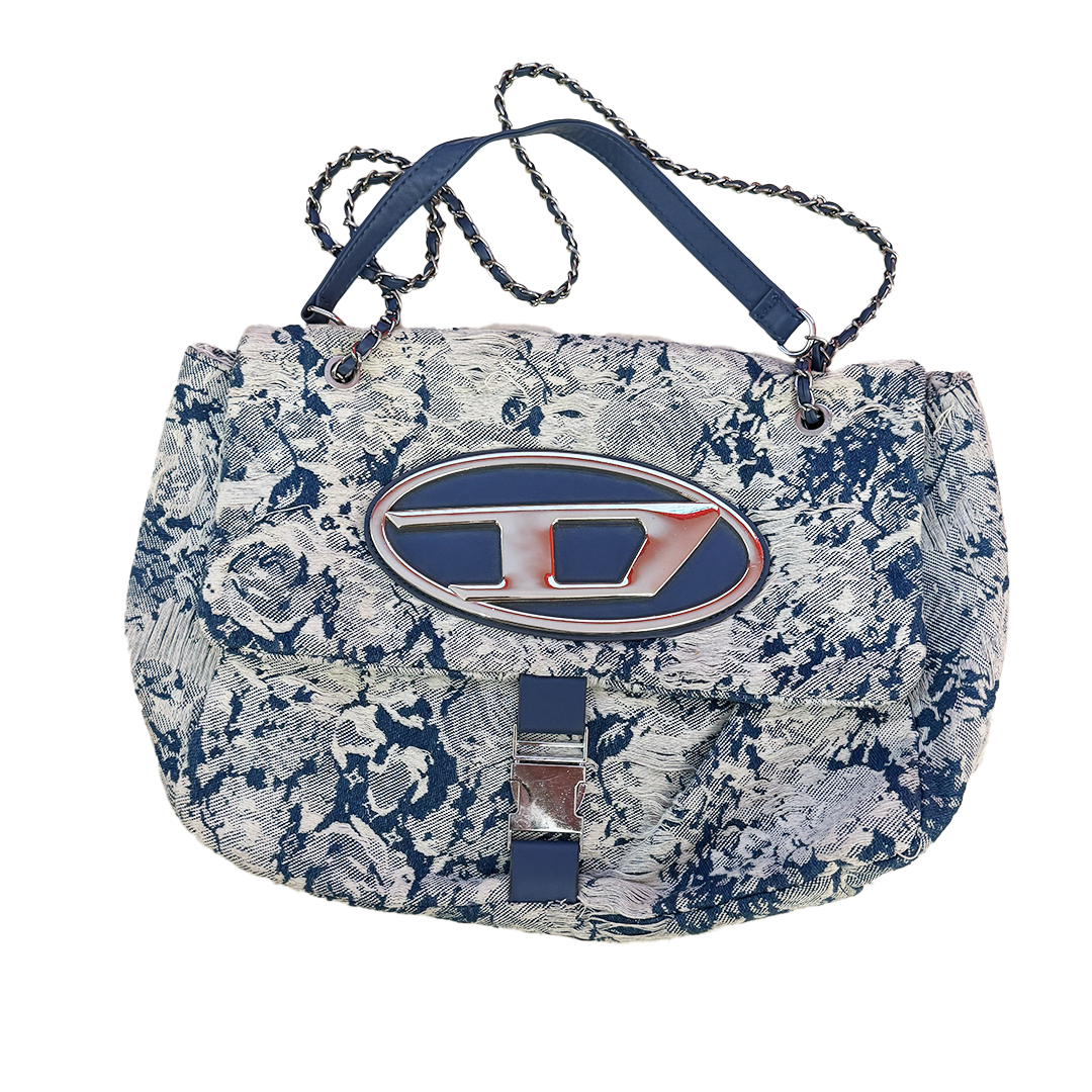 Diesel Denim Jacquard Logo Shoulder Bag Y2K