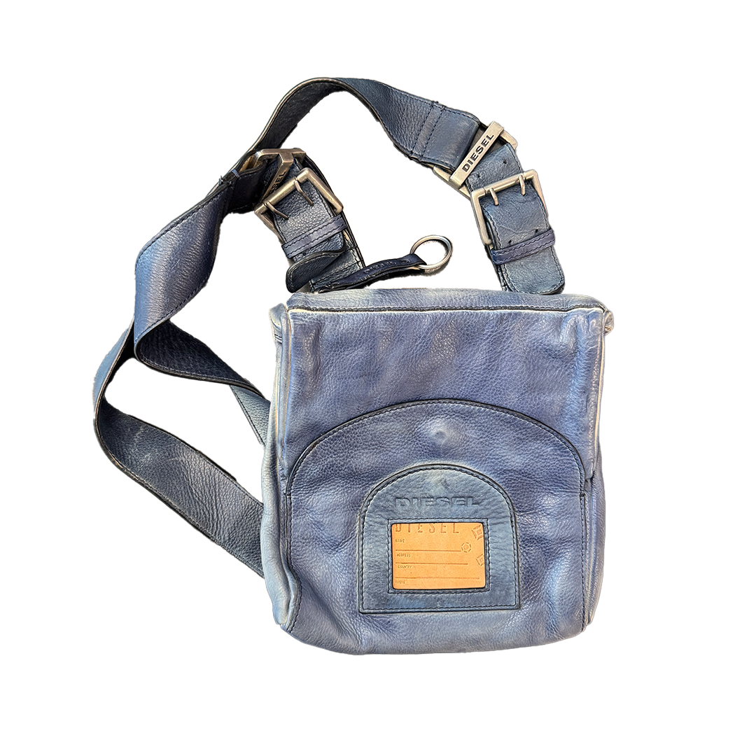 Diesel Leather Shoulder Bag Blue