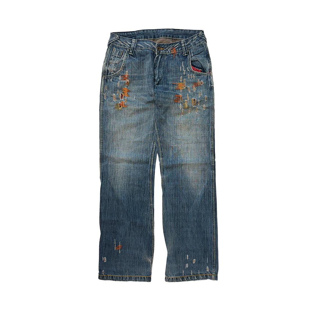 Diesel Orange Stitched Pants (30)
