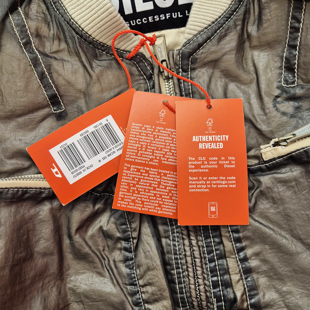 Diesel Cropped Double Layer Nylon Khaki Bomber Jacket (S)