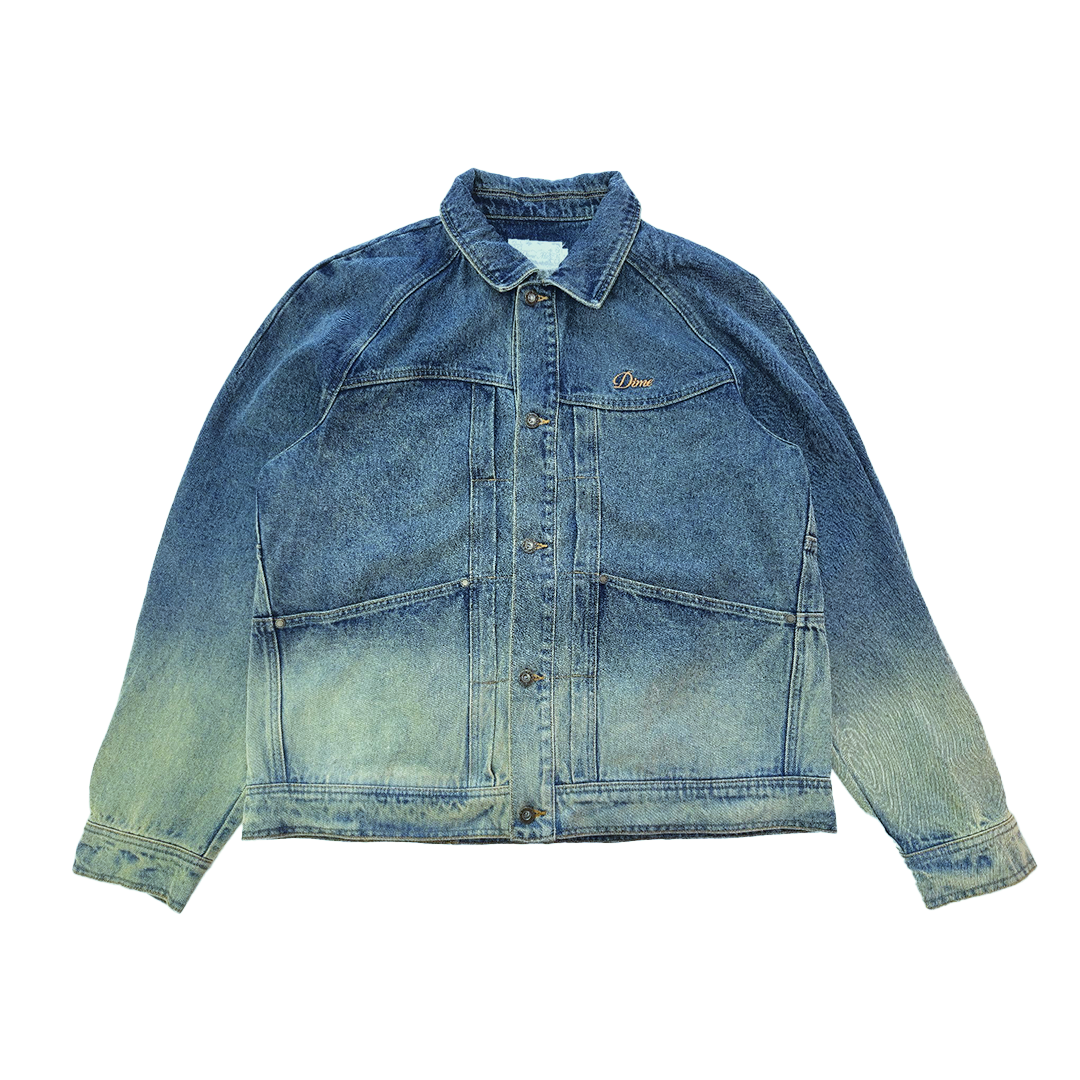 Dime Dipped Sandblasted Indigo Denim Jacket (L)
