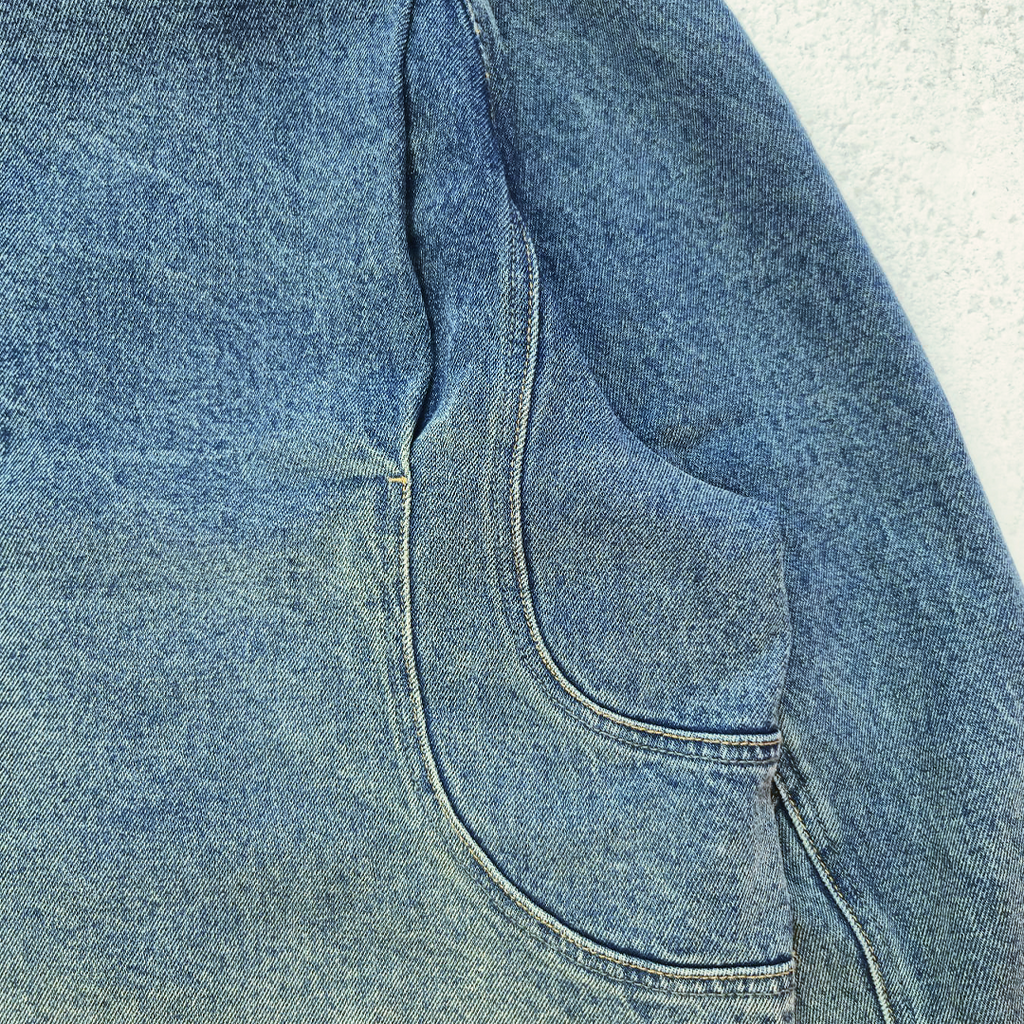 Dime Dipped Sandblasted Indigo Denim Jacket (L)