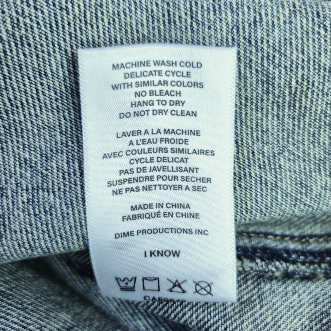 Dime Dipped Sandblasted Indigo Denim Jacket (L)