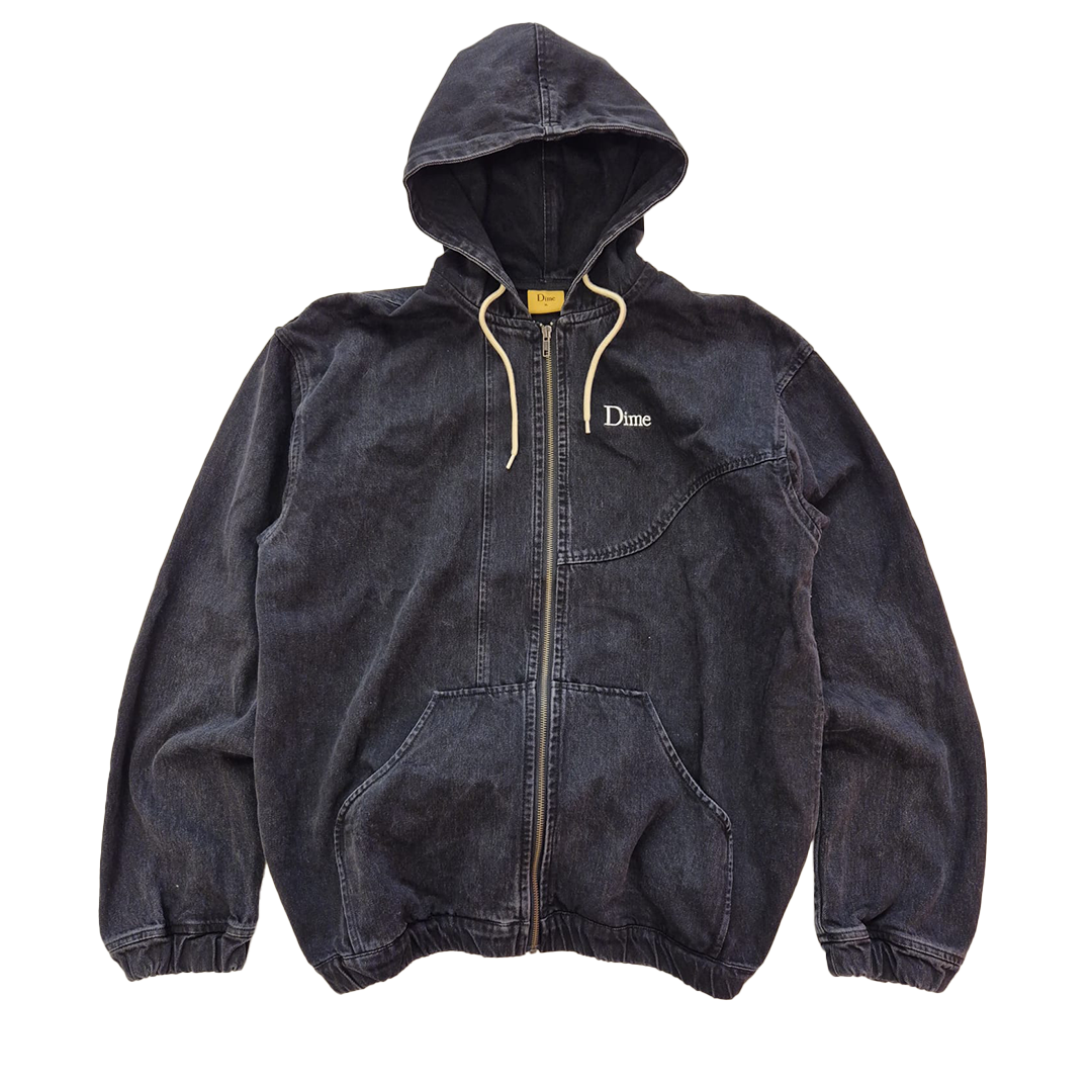 Dime Wave Washed Black Denim Jacket (XL)