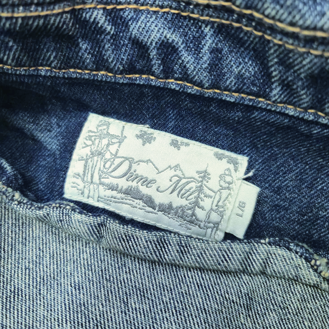 Dime Dipped Sandblasted Indigo Denim Jacket (L)