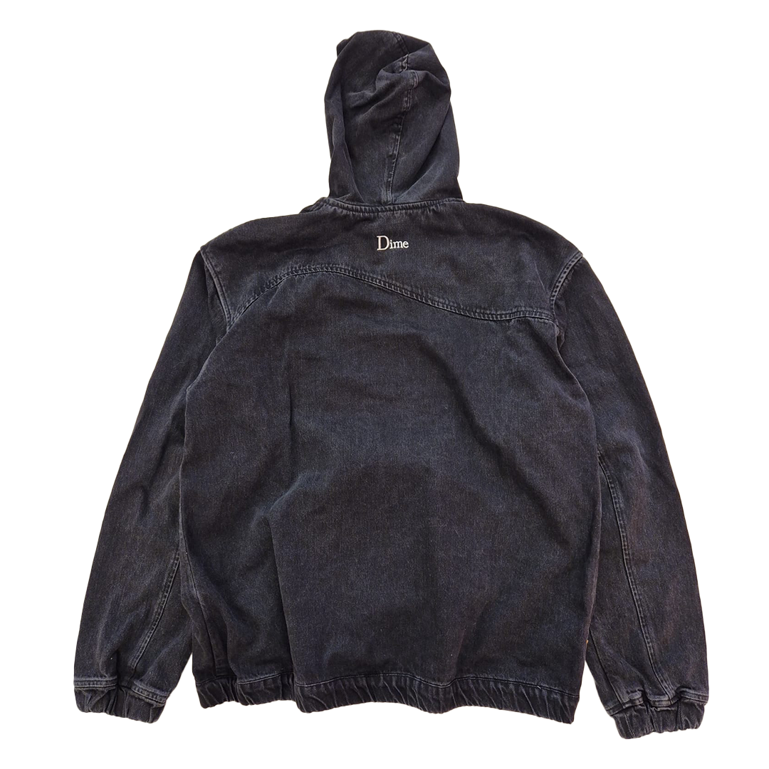 Dime Wave Washed Black Denim Jacket (XL)