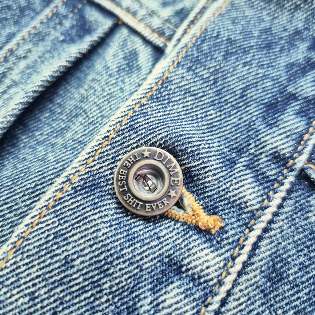Dime Dipped Sandblasted Indigo Denim Jacket (L)
