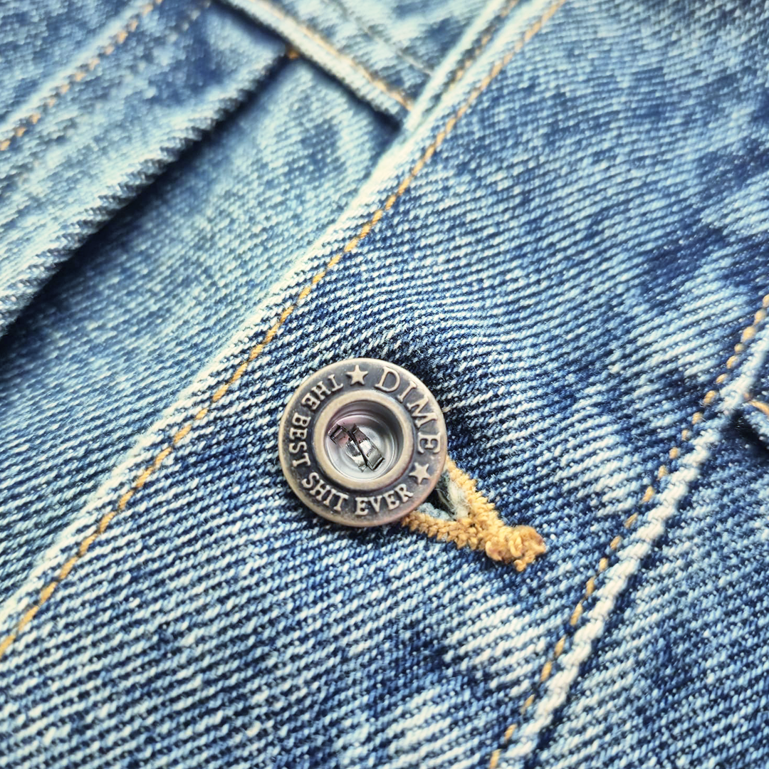 Dime Dipped Sandblasted Indigo Denim Jacket (L)