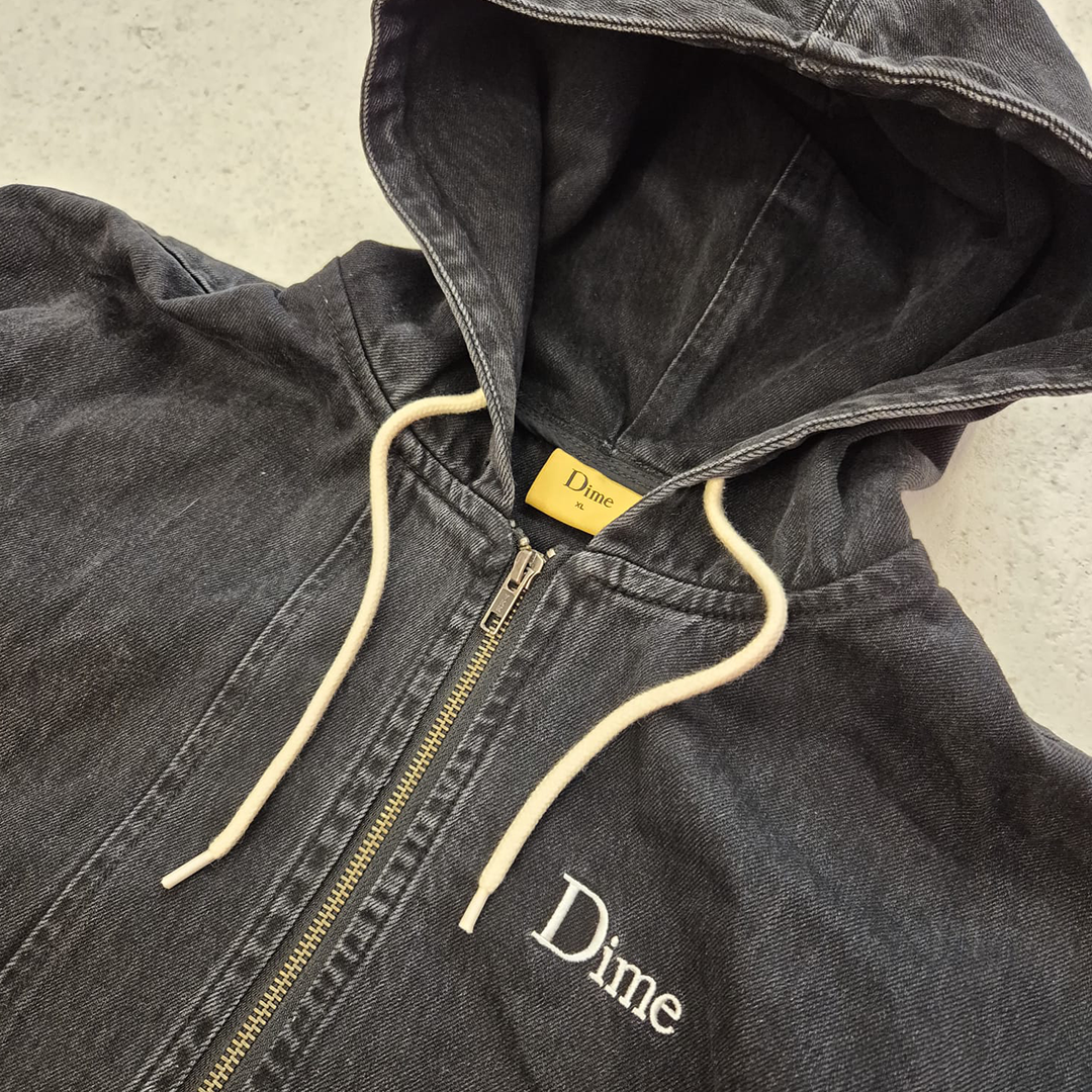 Dime Wave Washed Black Denim Jacket (XL)