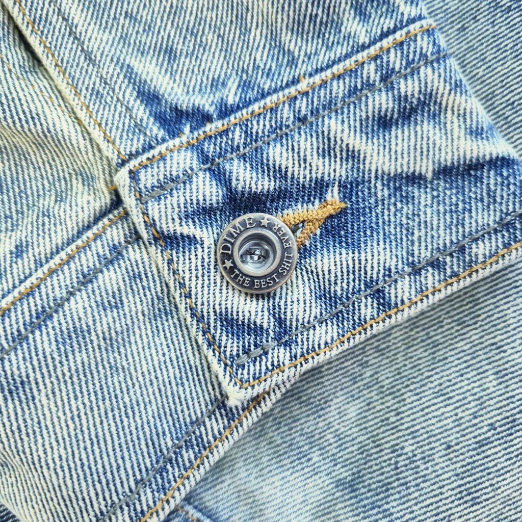 Dime Dipped Sandblasted Indigo Denim Jacket (L)