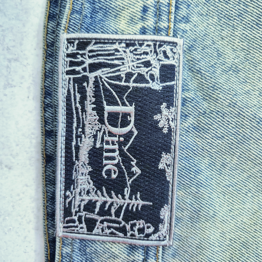 Dime Dipped Sandblasted Indigo Denim Jacket (L)
