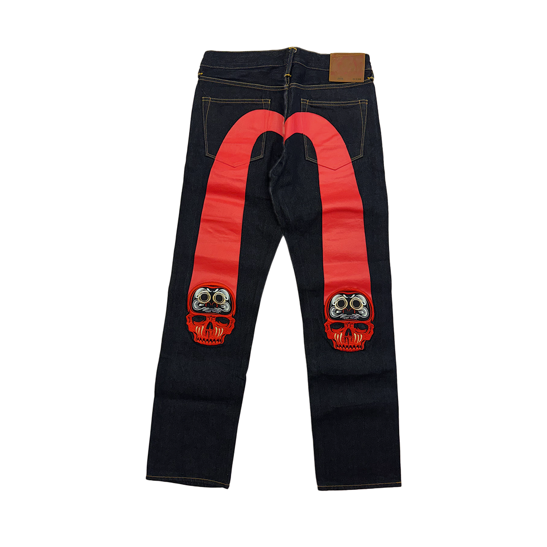 Evisu Daicock Print and Skull Embroidery Pants (33x34)