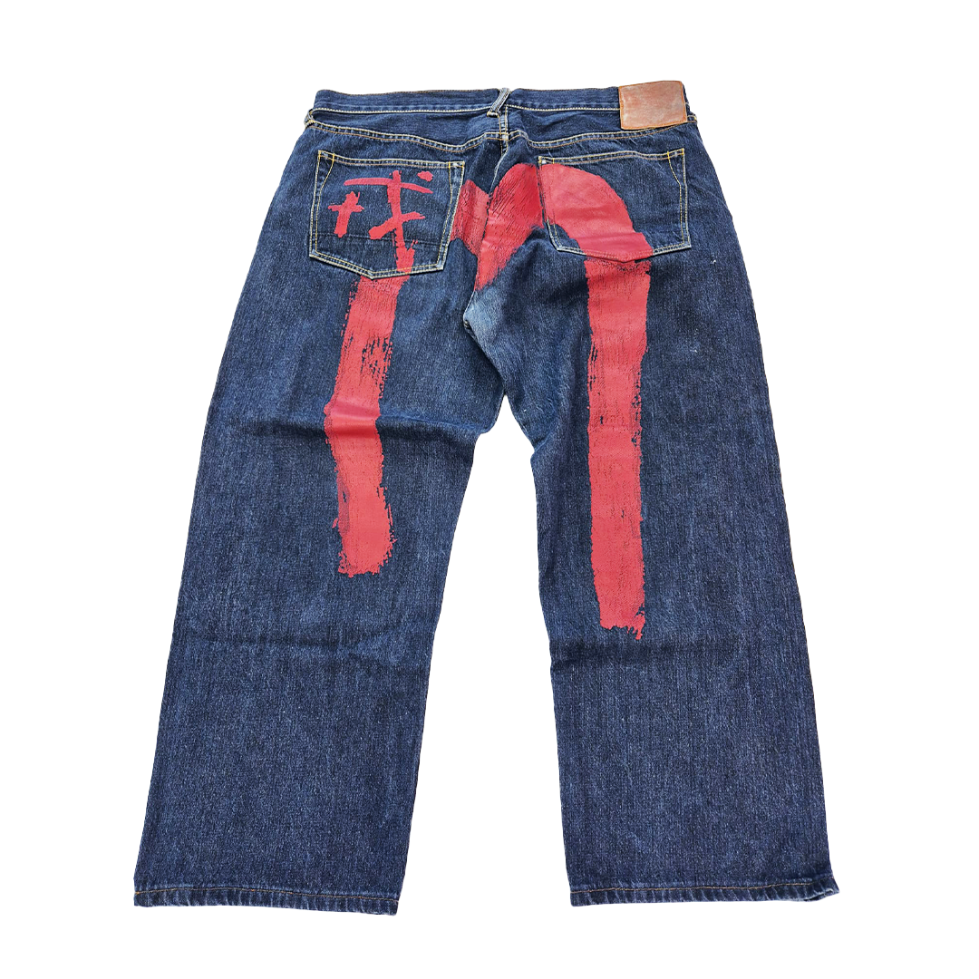 Evisu Red Daicock Capri Pants (40)