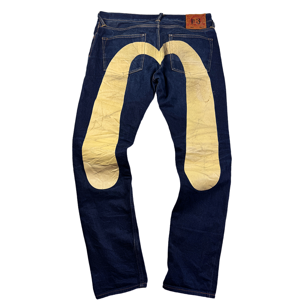 Evisu Beige Daicock Straight Denim Pants (32x34)