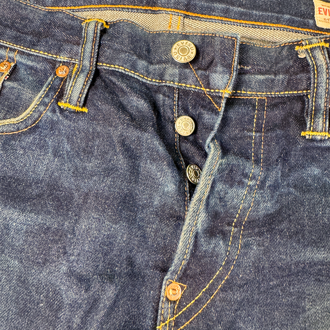 Evisu Beige Daicock Straight Denim Pants (32x34)