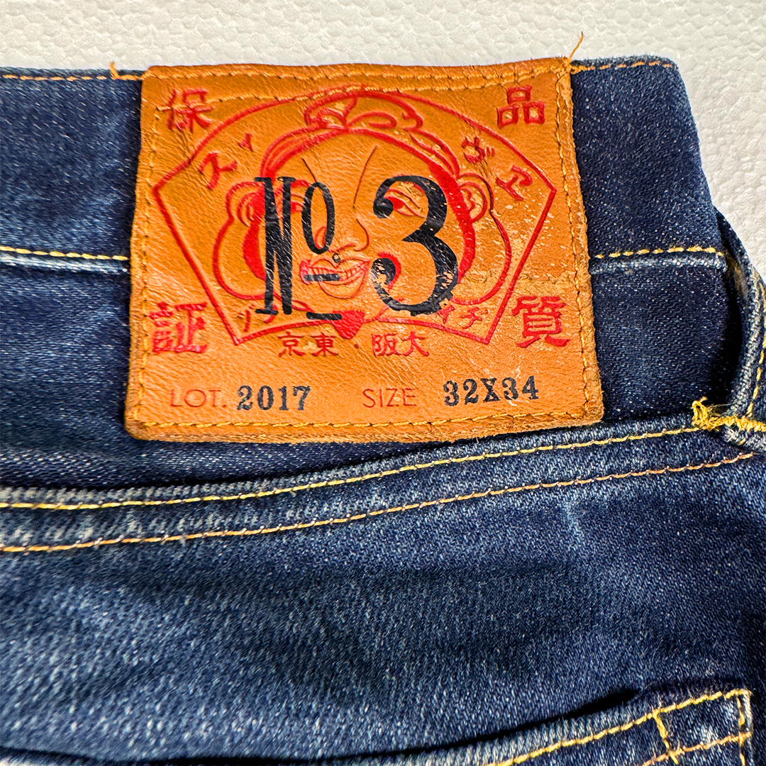 Evisu Beige Daicock Straight Denim Pants (32x34)