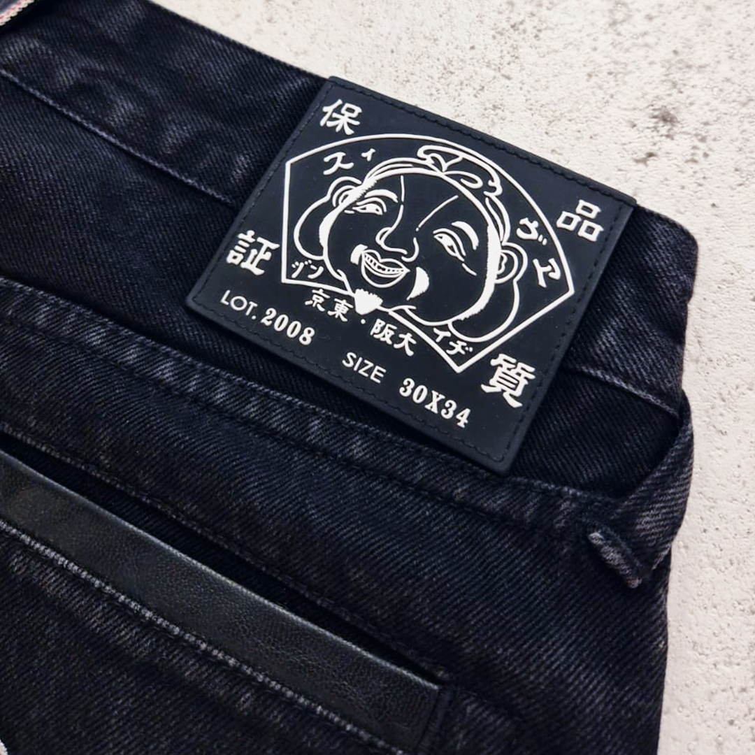 Evisu Daicock Embroidery Flower Black Denim Pants (30x34)