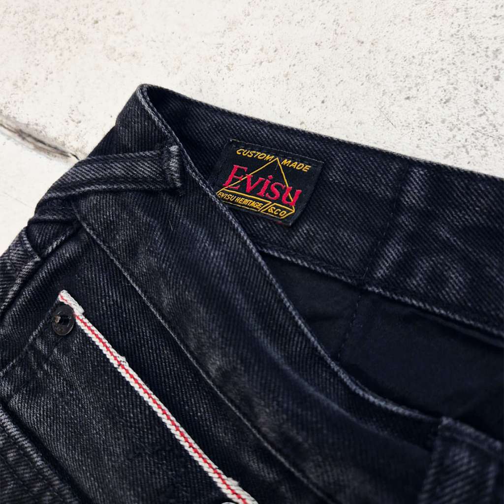 Evisu Daicock Embroidery Flower Black Denim Pants (30x34)