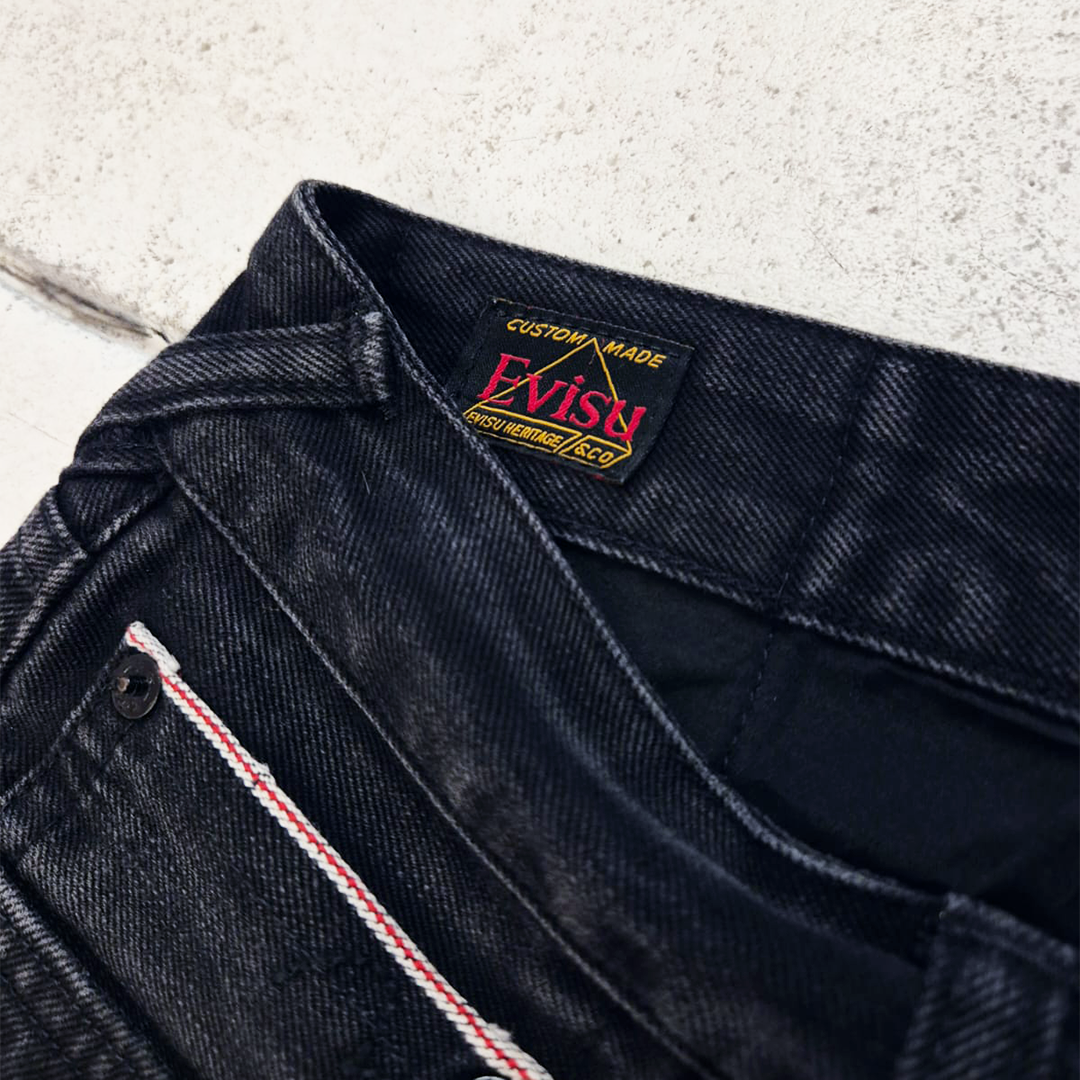 Evisu Daicock Embroidery Flower Black Denim Pants (30x34)
