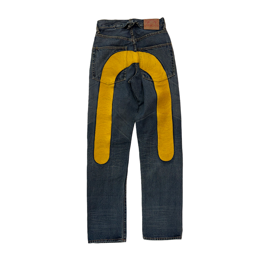 Evisu Daicock Yellow Embroidery Baggy Pants (28)