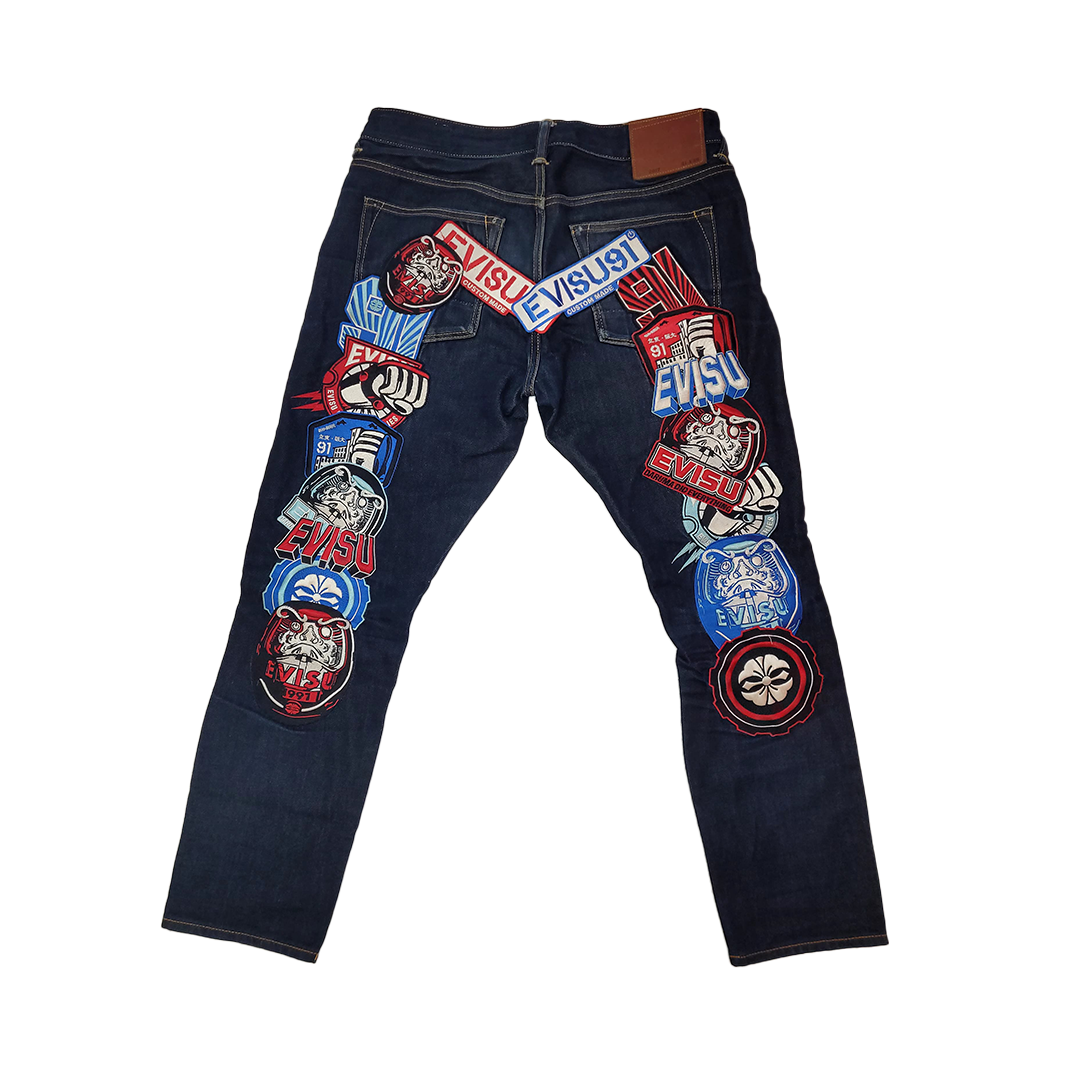 Evisu Embroidery Patches Daicock Jeans (31x30)