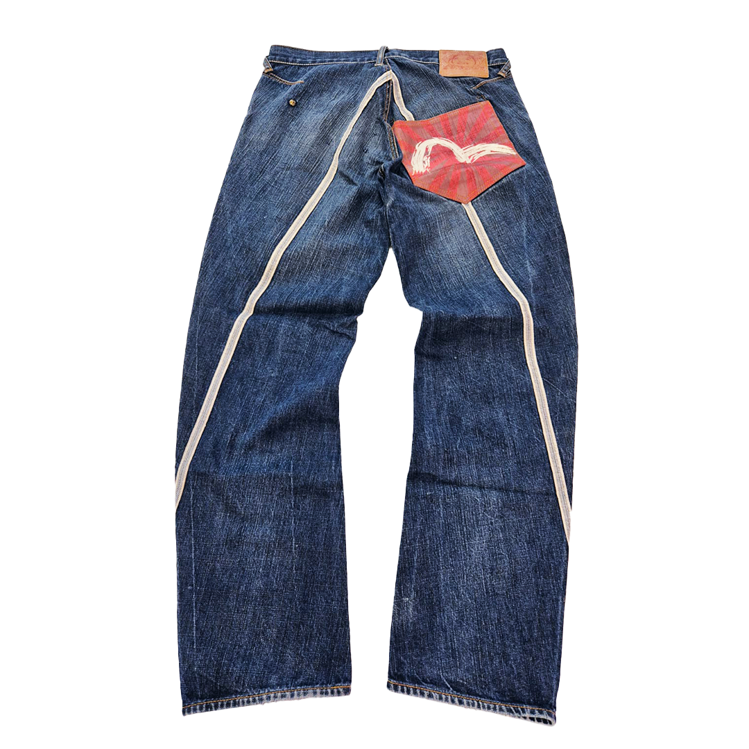 Evisu Seagull External Selvedge Denim Pants (32)