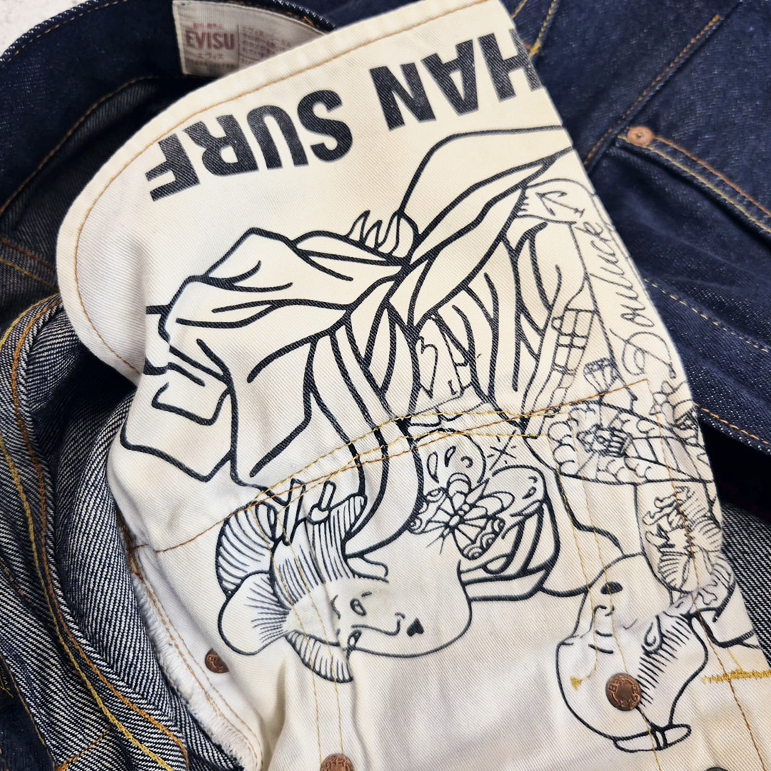 Evisu White Daicock Denim Pants (34x34)