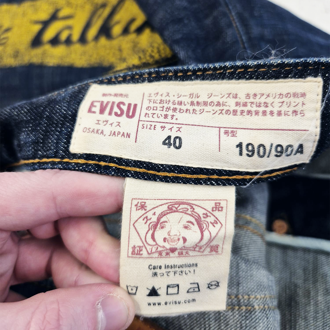 Evisu Yellow Daicock Everybody Talkin About Denim Pants (40)