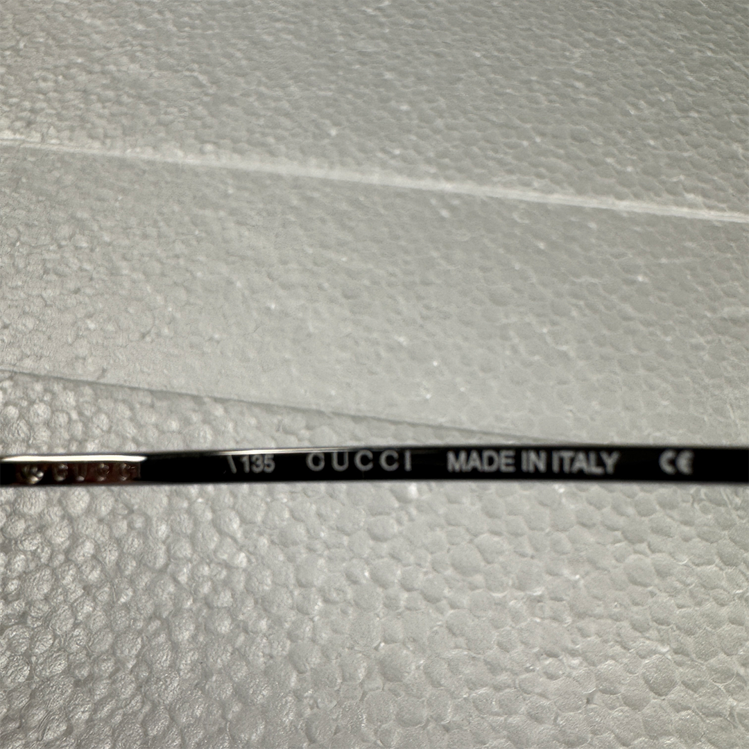 GUCCI Half Rim Blue Lens Sunglasses Y2K