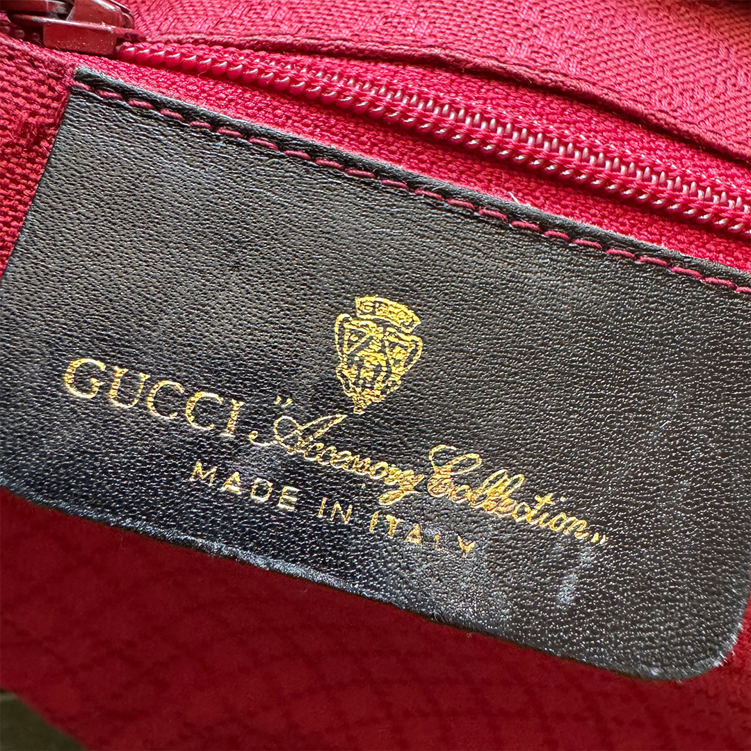 Gucci Vintage Canvas Sherry Line Shoulder Bag