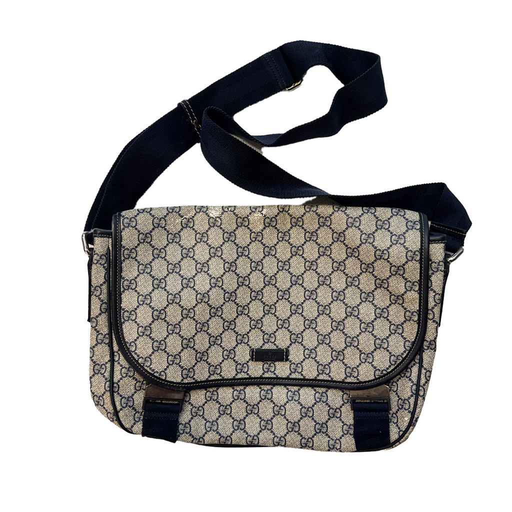 Gucci GG Supreme Blue Canvas Messenger Bag