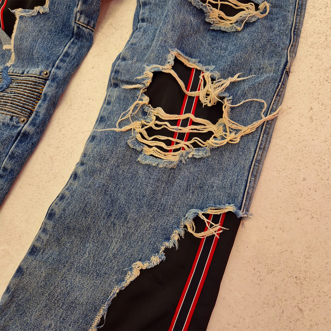 HIGH-GATE Layered Denim Y2K Pants (S)