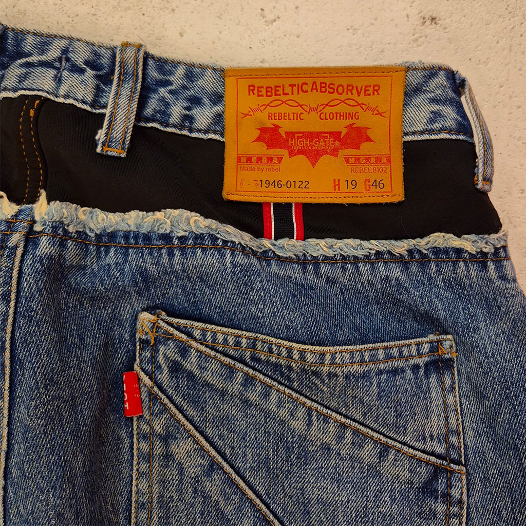 HIGH-GATE Layered Y2K Denim Pants (S)