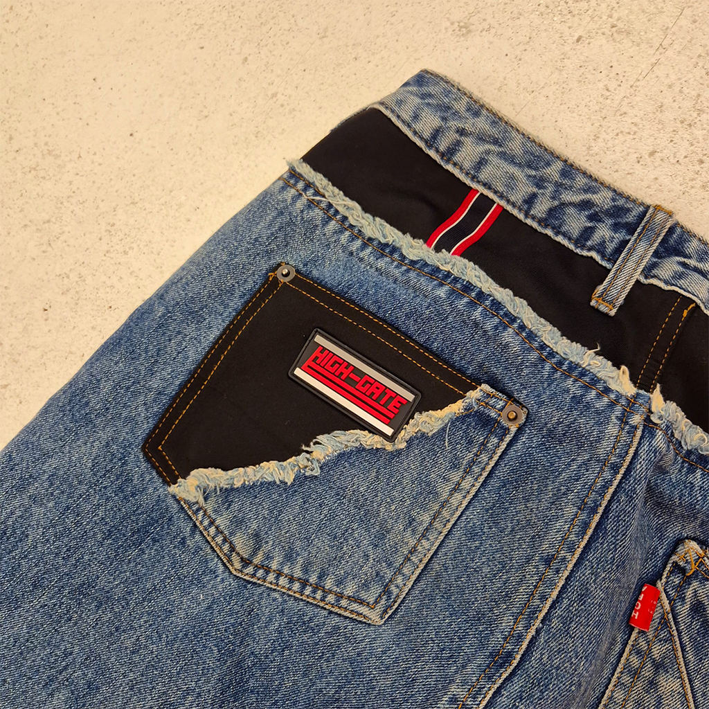 HIGH-GATE Layered Y2K Denim Pants (S)