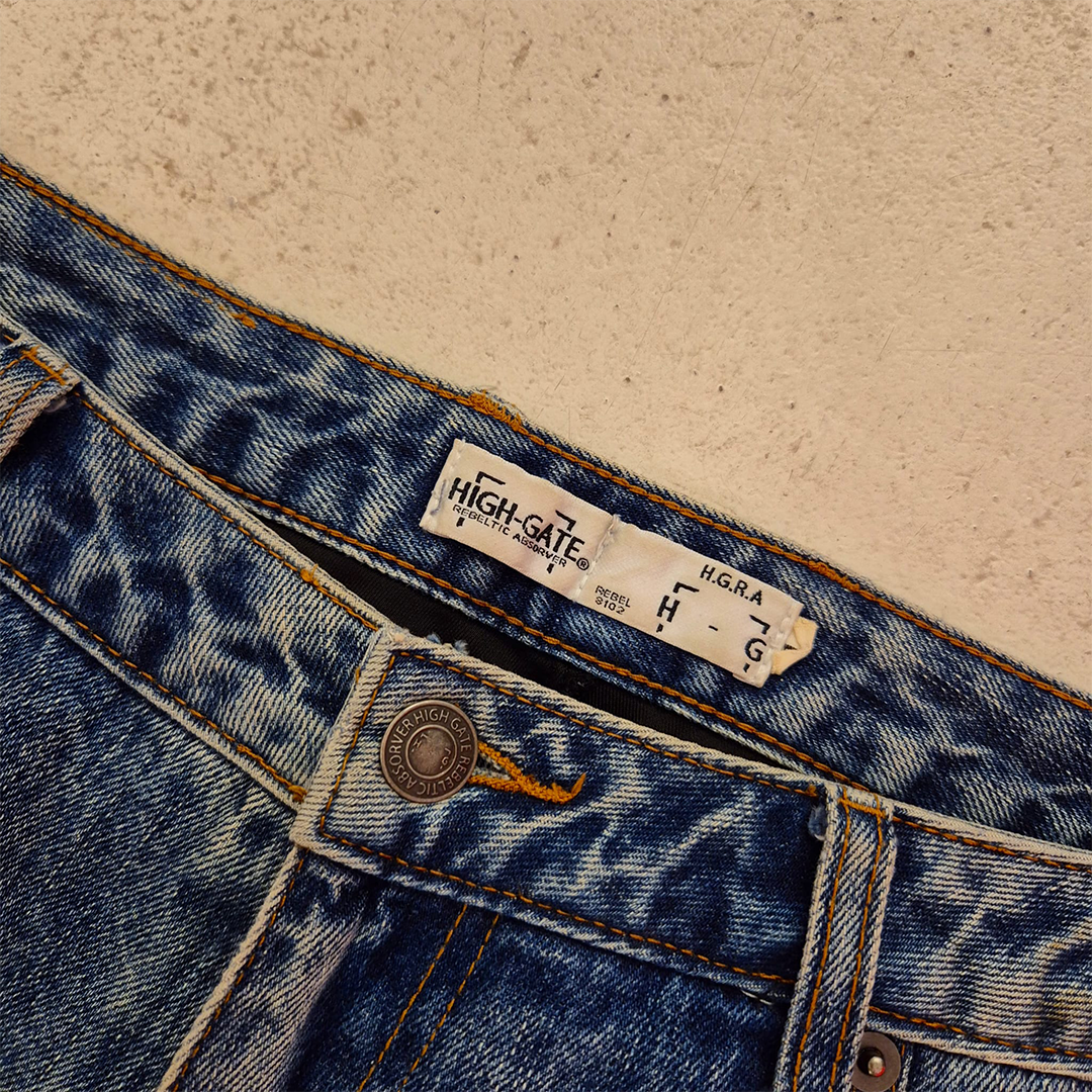 HIGH-GATE Layered Y2K Denim Pants (S)