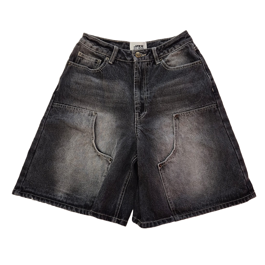 HTH Denim Half Pants Black (S)