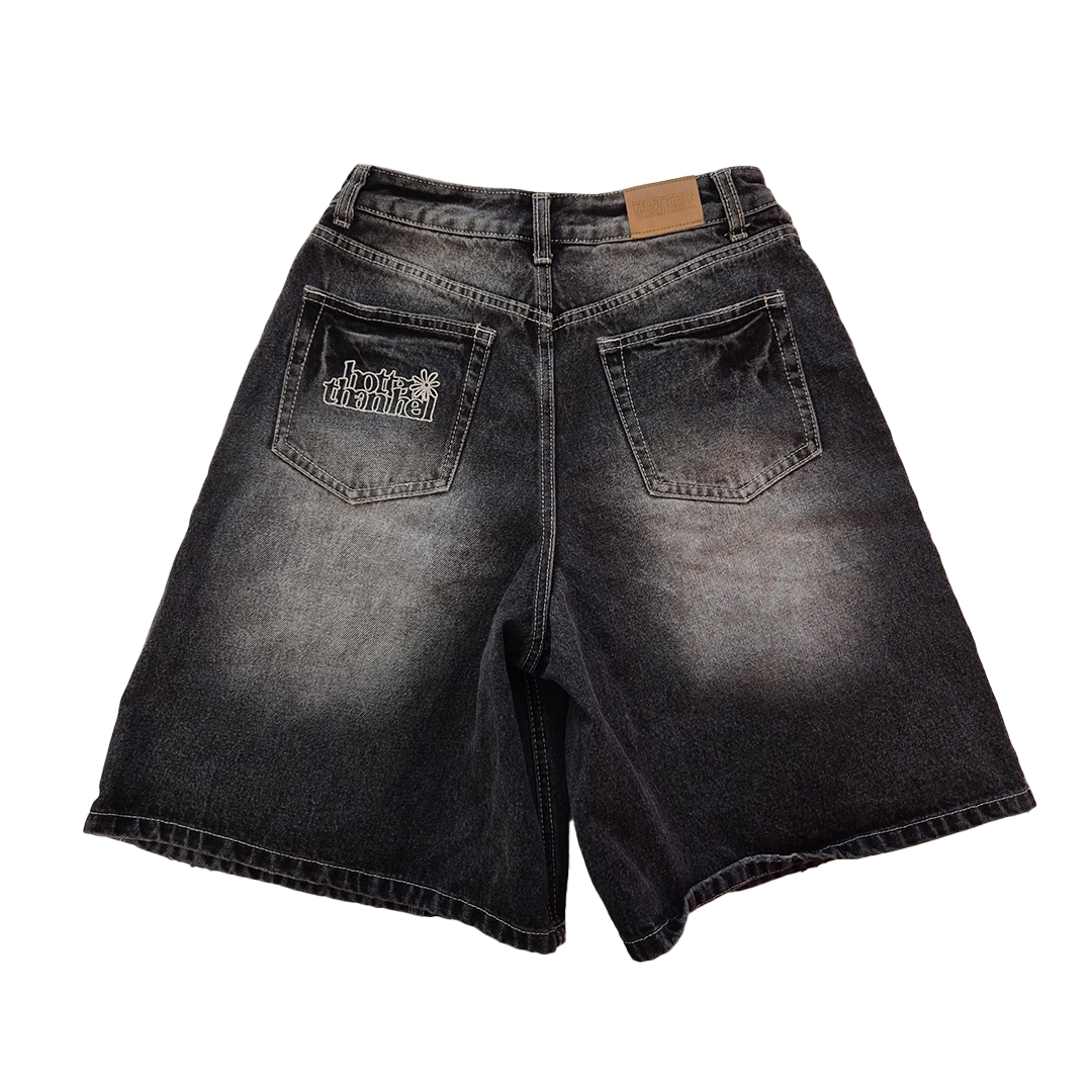 HTH Denim Half Pants Black (S)