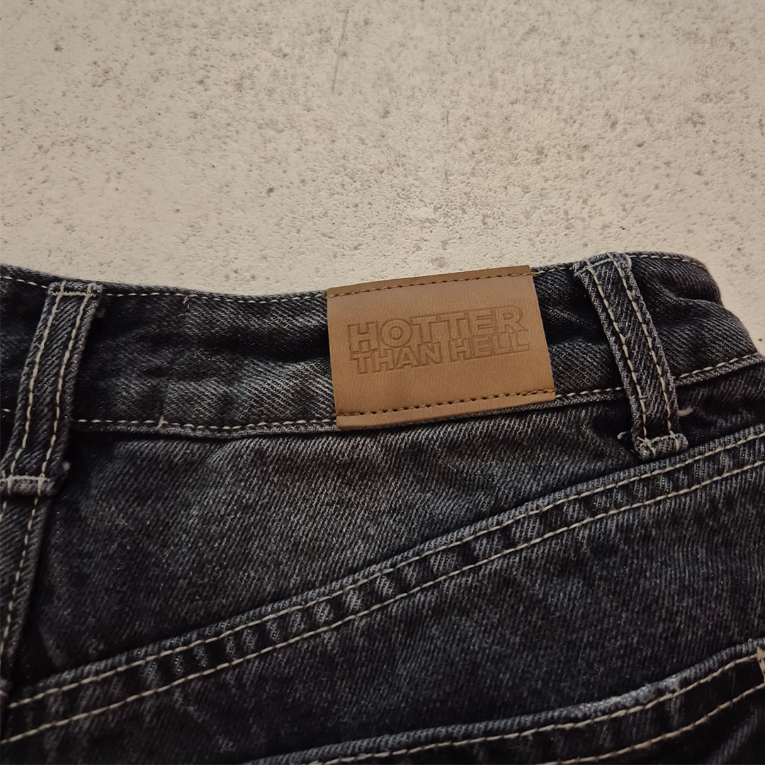 HTH Denim Half Pants Black (S)