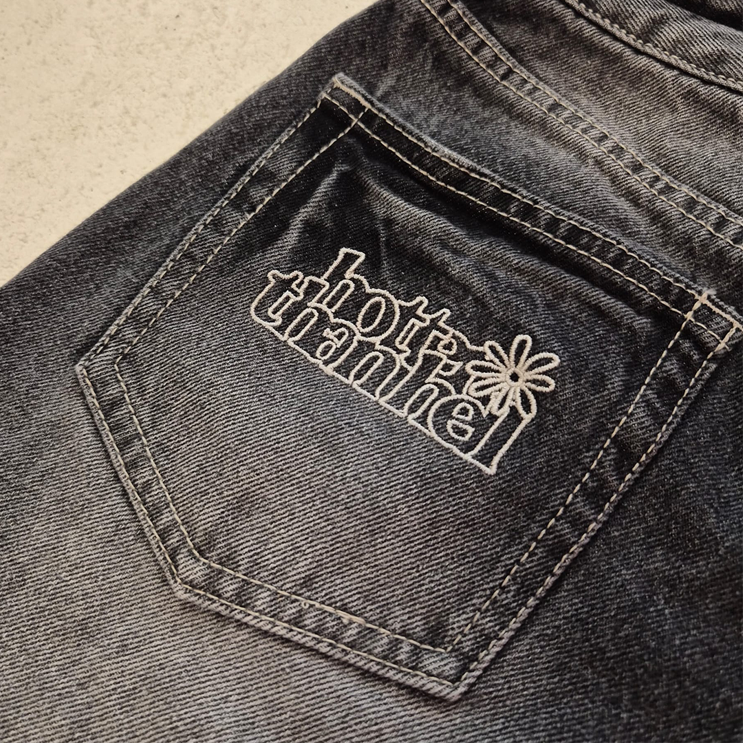 HTH Denim Half Pants Black (S)