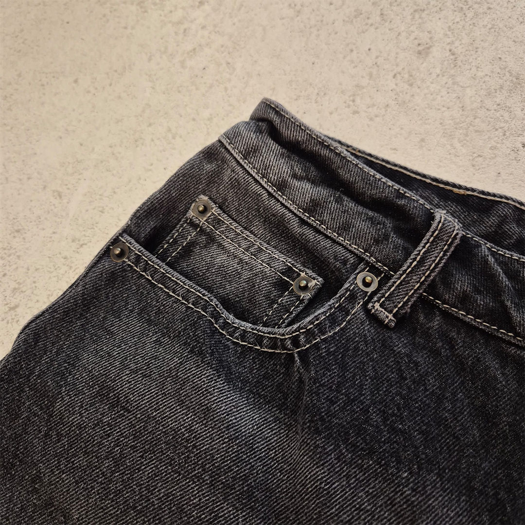 HTH Denim Half Pants Black (S)