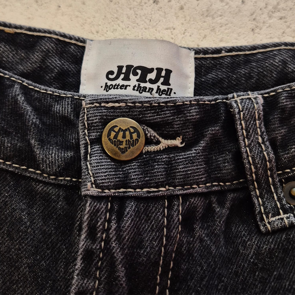 HTH Denim Half Pants Black (S)