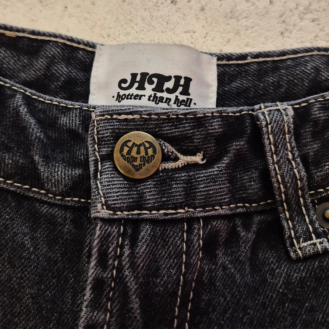 HTH Denim Half Pants Black (S)