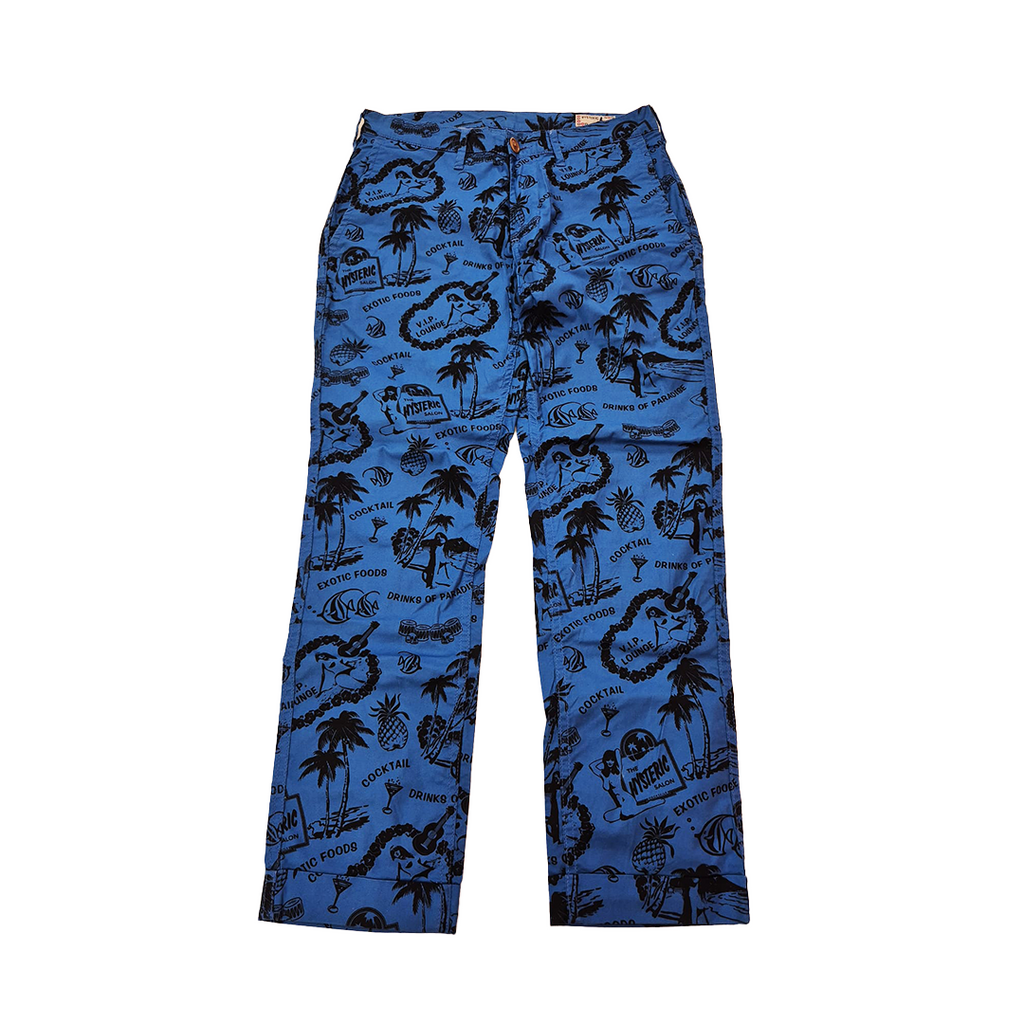 Hysteric Glamour His Girl Aloha All-Over Print Blue Easy Pants (S)