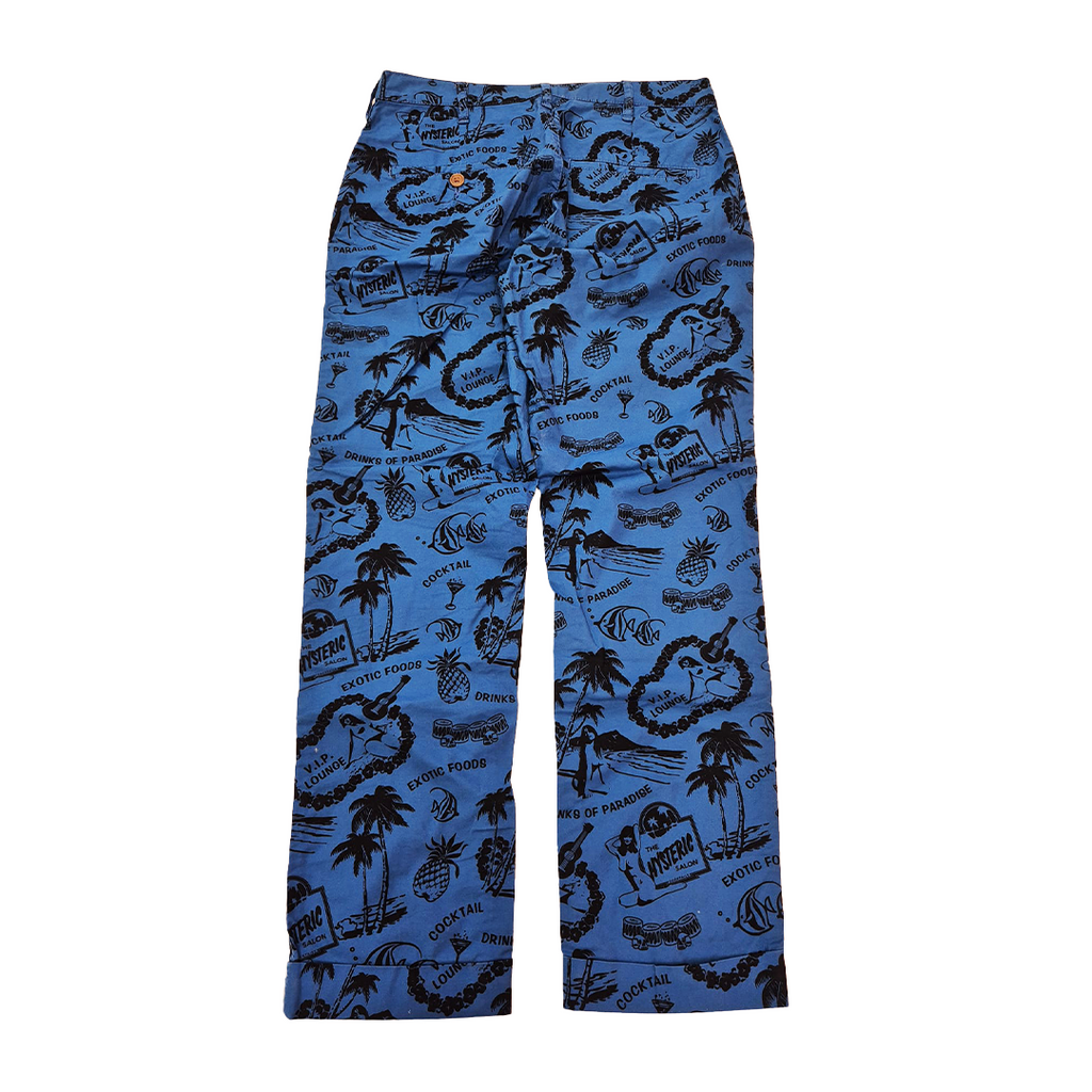 Hysteric Glamour His Girl Aloha All-Over Print Blue Easy Pants (S)