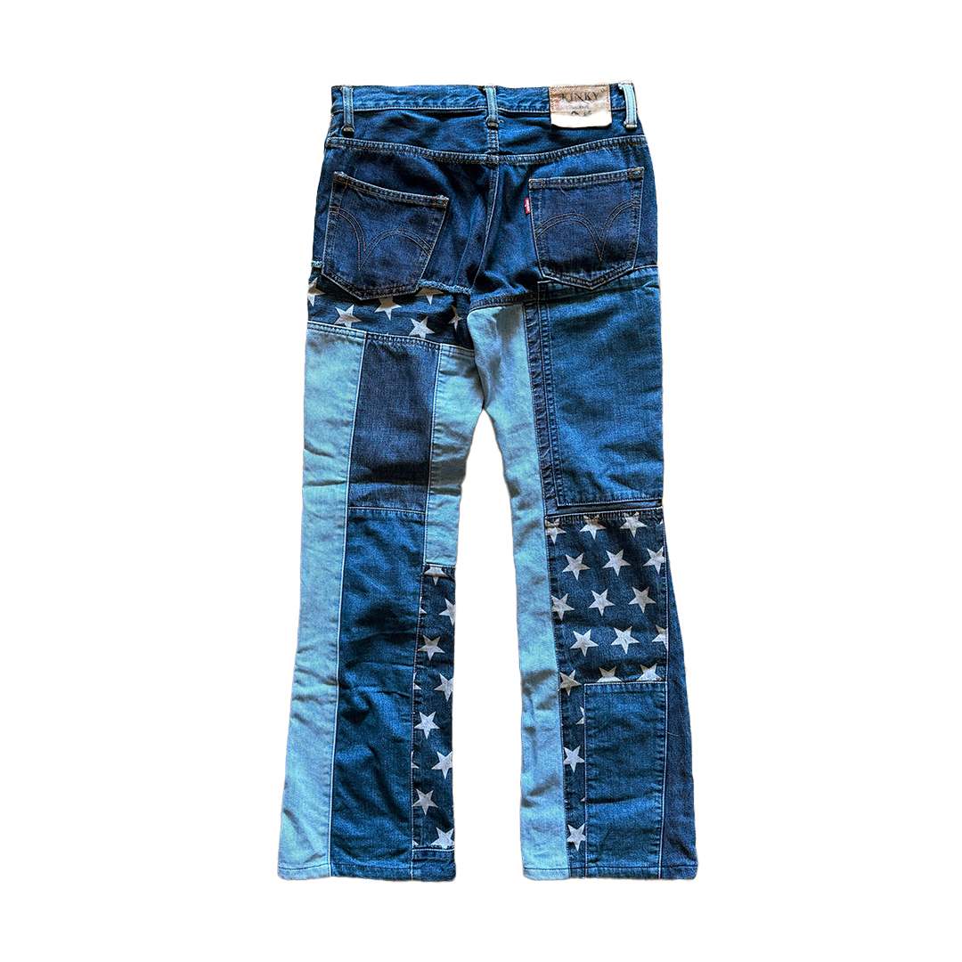 Hysteric Glamour Kinky Patchwork Bootcut Jeans (M)